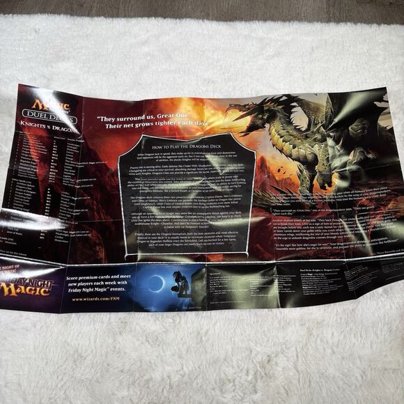 Magic the Gathering MTG Fold Out Pamphlet Guide Booklet Lot Knights Vs Dragons - Picture 4 of 8